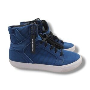 Supra Skytop Chad Muska 001 High Top Skate Shoe Mens 8.5 Navy Blue S18204